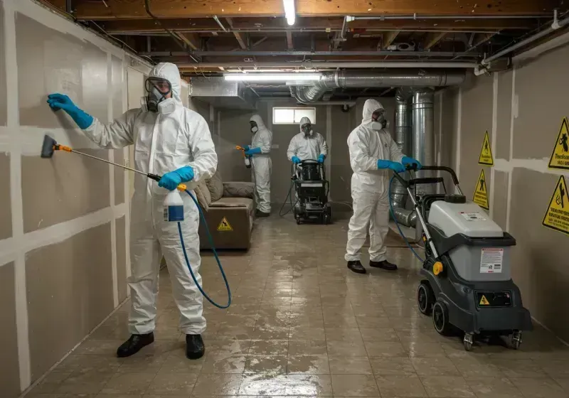 Basement Moisture Removal and Structural Drying process in Hartley, IA